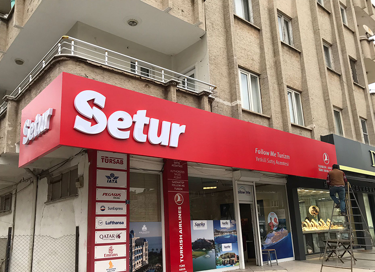 Setur Şube Cephe Tabelası