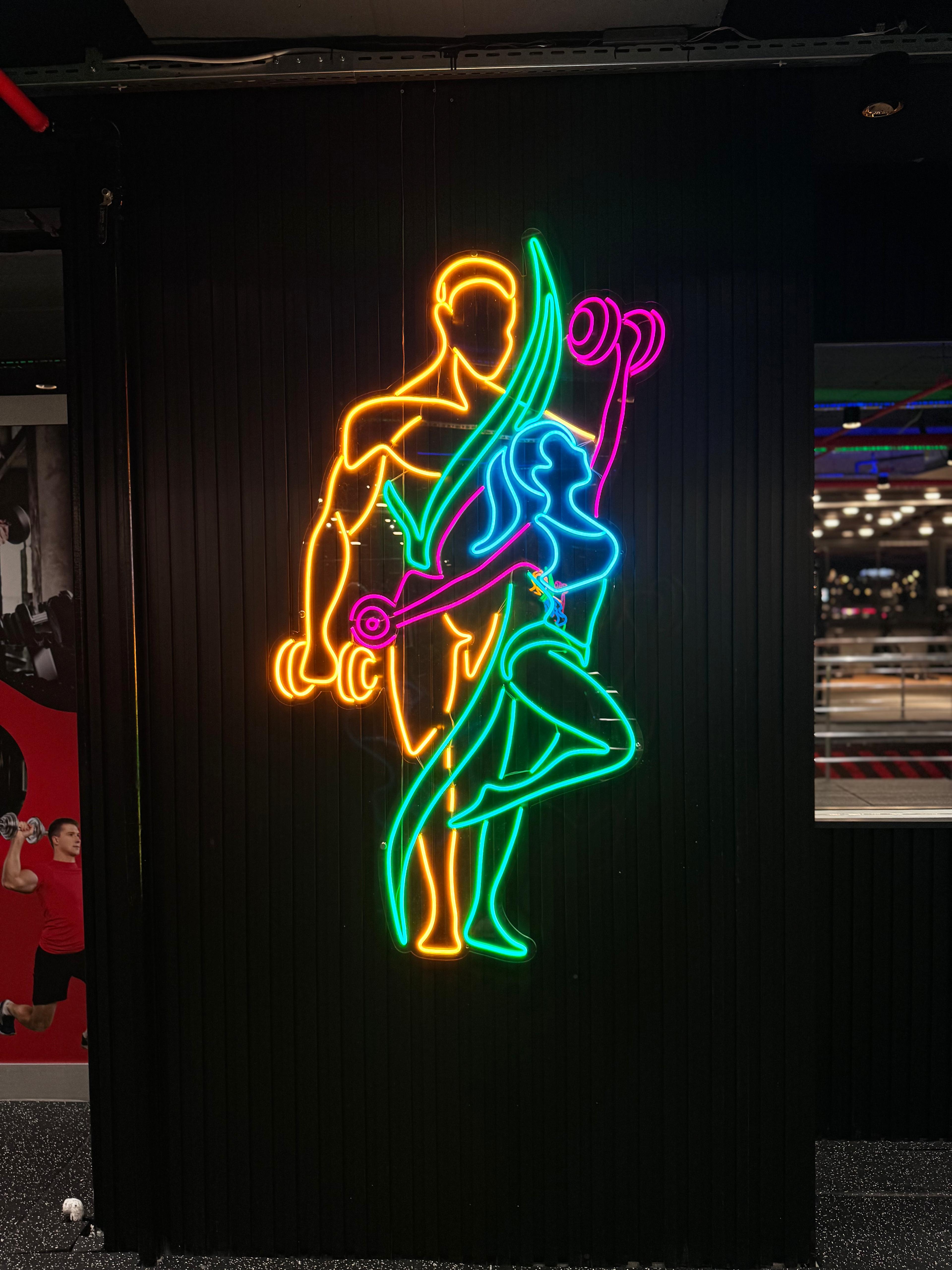 Spor Salonu İçin Özel Tasarım Neon LED Tabela – detay 2