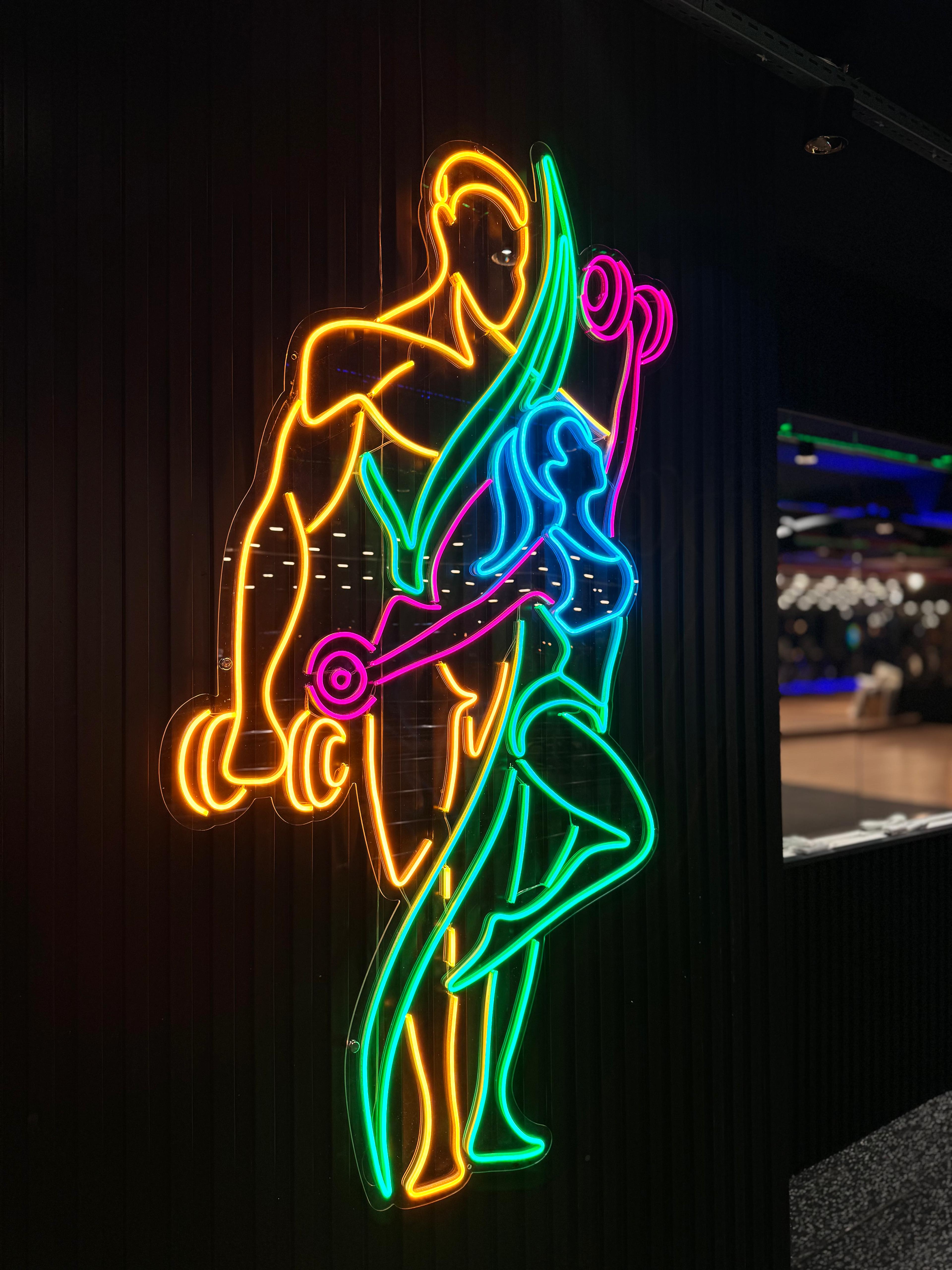 Spor Salonu İçin Özel Tasarım Neon LED Tabela – detay 3